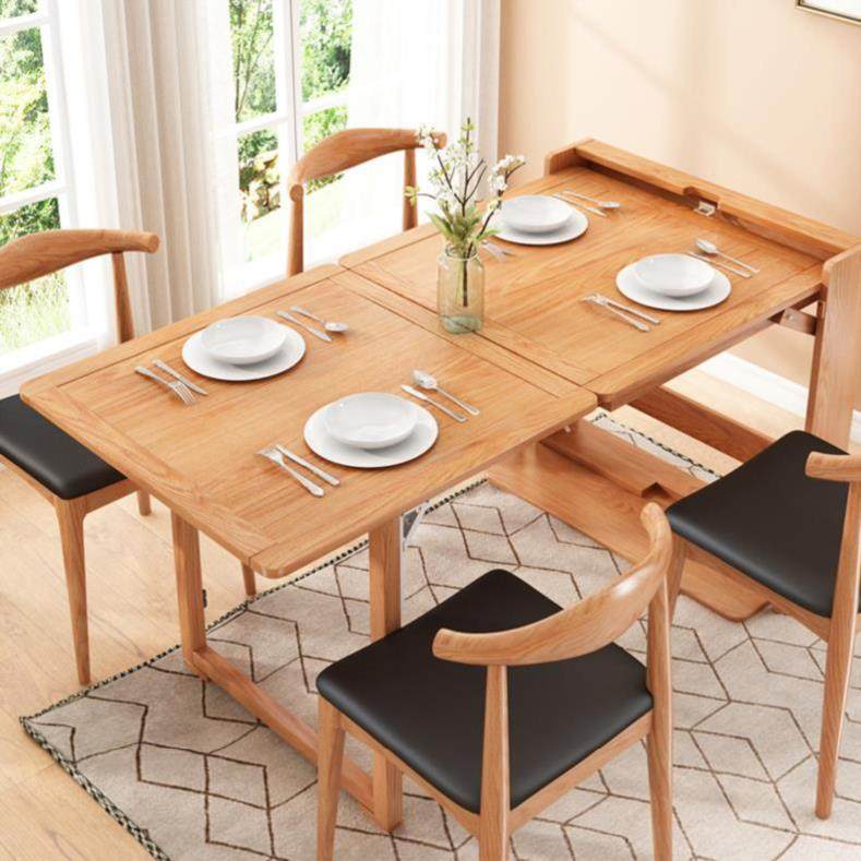 折叠餐桌椅组合家用小户型椅子组装原木餐厅简易实木经济型多功能|ruв категории жилой мебели, Таблица класса, обеденный стол - от Buy2taobao.com для оказания профессиональной услуги покупки агента Taobao