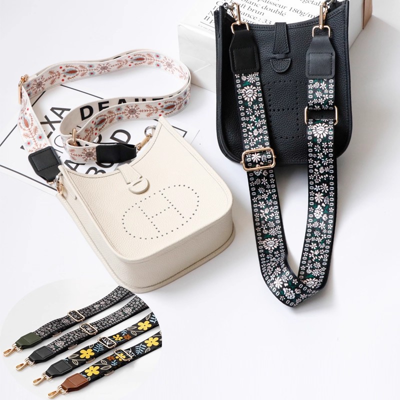 可调节包带斜挎带替换宽肩带花朵印花可单买包包改造配件女肩带