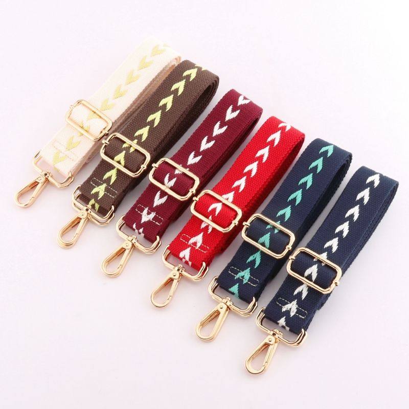 新款民族风刺绣可调节包带配件单肩斜跨宽肩带加厚女包包帆布肩带