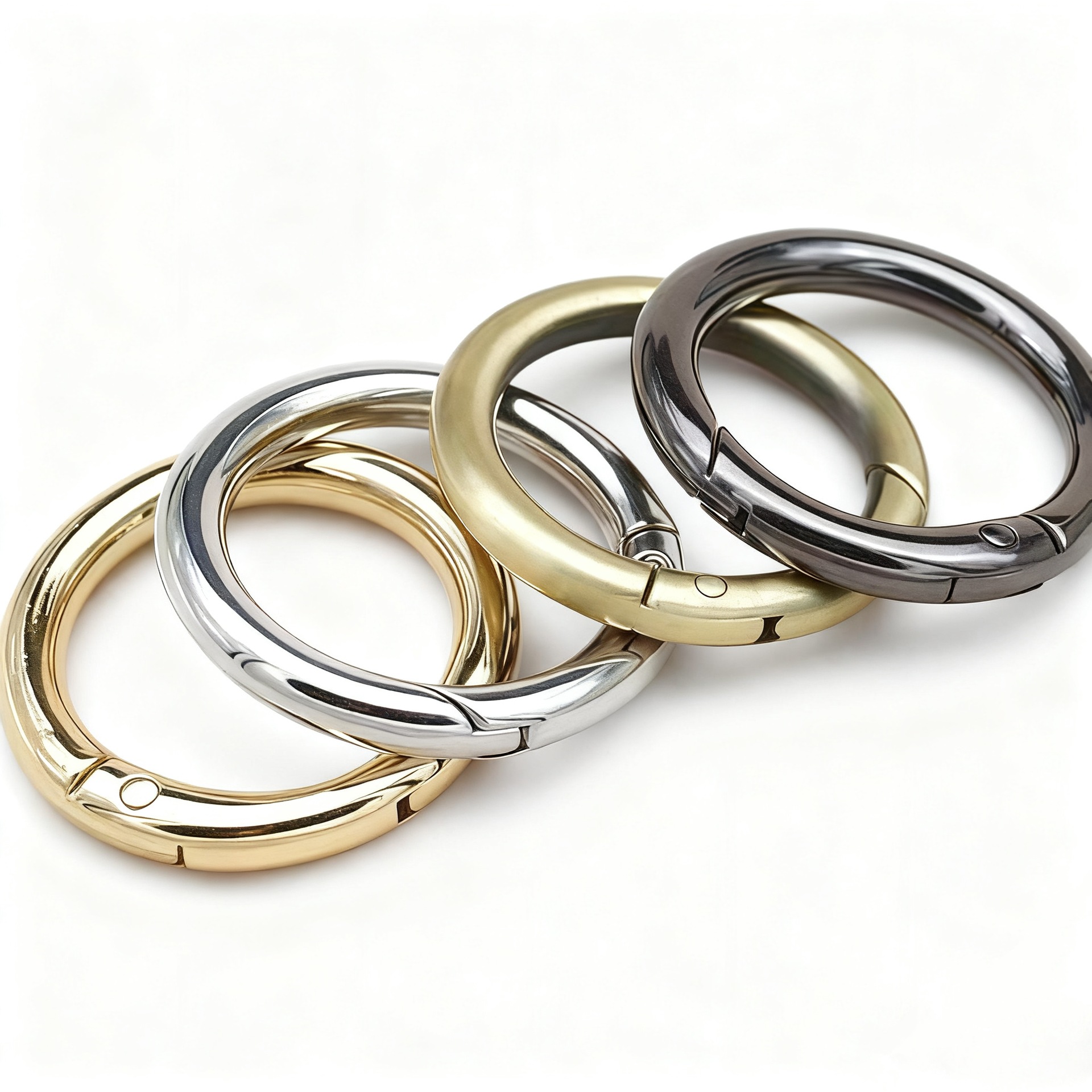 现货锌合金弹簧圈钥匙扣弹簧扣金属圆形开口圈饰品织带箱包挂扣