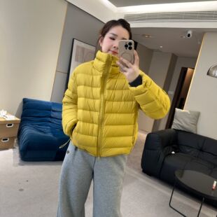 【欧加粒粒】冬双头拉链立领排骨羽绒服抽绳下摆外套 D25102218