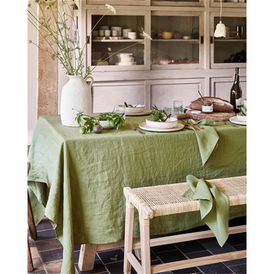 100%亚麻布艺家用餐桌布台布高级感纯色会议室桌布长方形定制尺寸