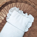 天然舒适单人枕芯套 ins风法国亚麻荷叶边儿童枕套 纯色透气抑菌