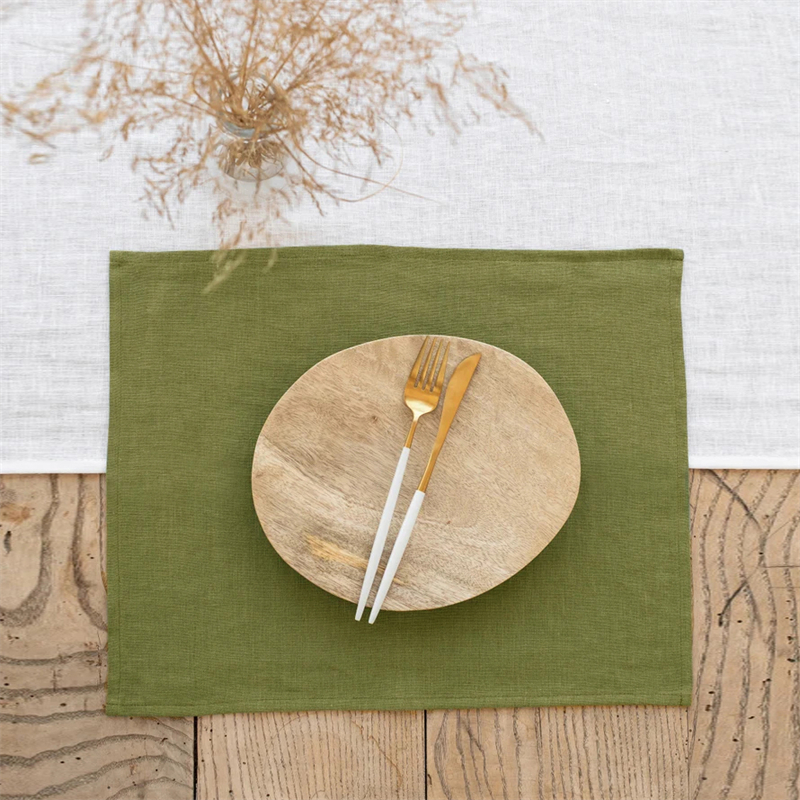 亚麻餐巾餐垫纯色西餐布