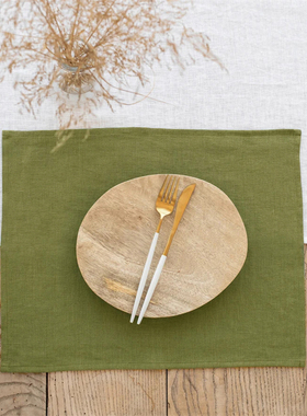 外贸出口剩余纯色亚麻餐巾32X44CM餐厅酒店餐布擦杯布45X45CM方巾