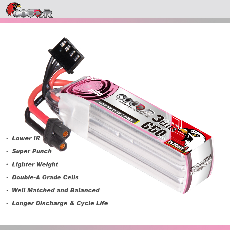 鹰氪CODDAR 650MAH 3S 11.4V 100C牙签机航模穿越机FPV锂电池LIHV 玩具/童车/益智/积木/模型 遥控飞机零配件 原图主图