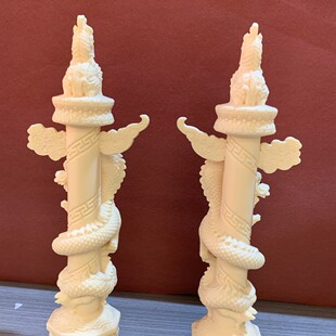 象牙果雕刻祥云龙柱10*6*30cm生肖飞龙在天盘龙博览架工艺品摆件