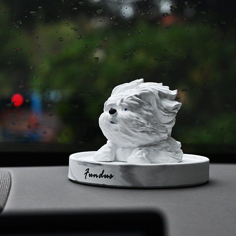 小狗扩香石无火香薰车内装饰桌面宠物犬摆件淡香氛礼物高级自然