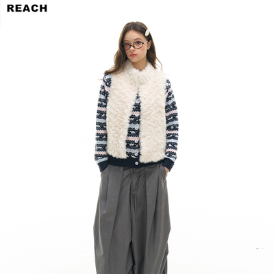 REACH小众设计皮草马甲女秋冬新款无袖宽松显瘦气质休闲百搭外套