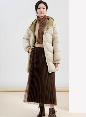 2025新款加厚~云朵轻柔软外套连帽中长款被子羽绒服女批发HT43216