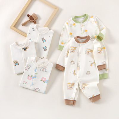 四季款新生儿婴儿衣服a类纯棉安阳童装贴身春秋宝宝连体衣长袖
