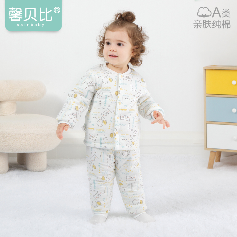 馨贝比秋冬婴儿夹棉保暖棉服套装