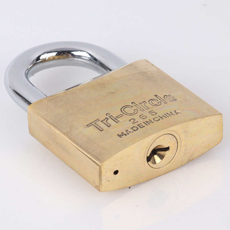 三环铜锁短梁长梁三环锁老式室外大门锁三环挂锁纯铜挂锁