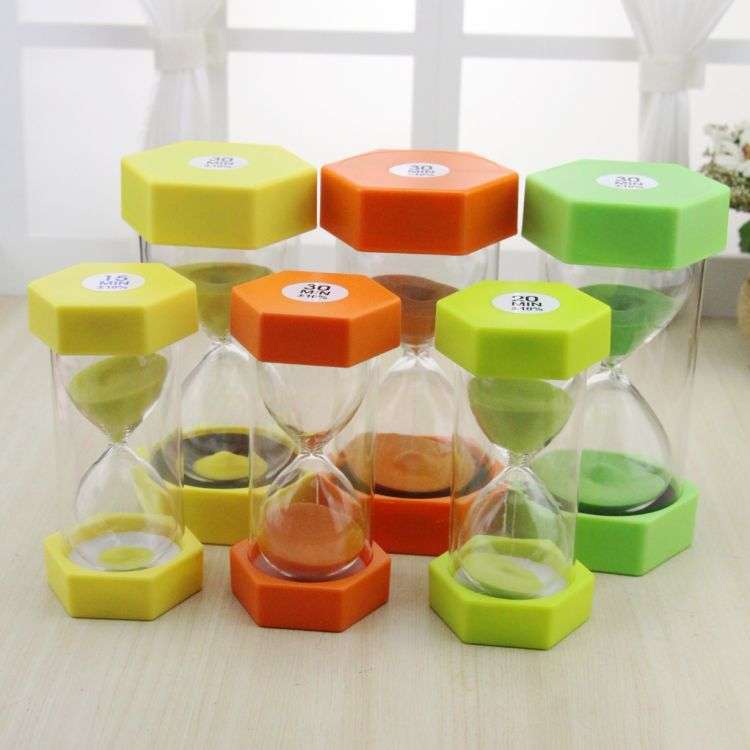 大小可选六角沙漏计时器 防塑料沙漏1/3/5/15/30分钟儿童节礼物