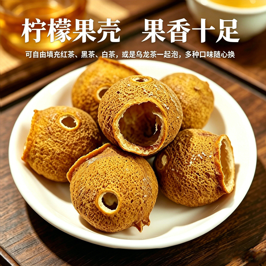 柠檬壳干安岳柠檬果壳可搭配红茶白茶乌龙茶柠檬壳柠檬皮水果茶壳