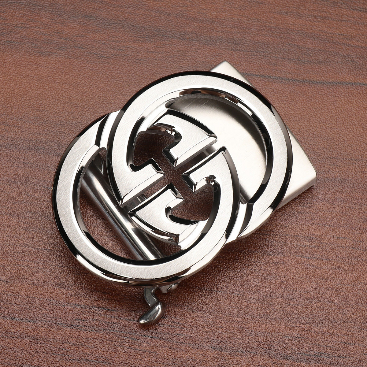 酷奇奥莱双G字母纯钢扣不锈钢自动扣头皮带头男士腰带裤带头配件