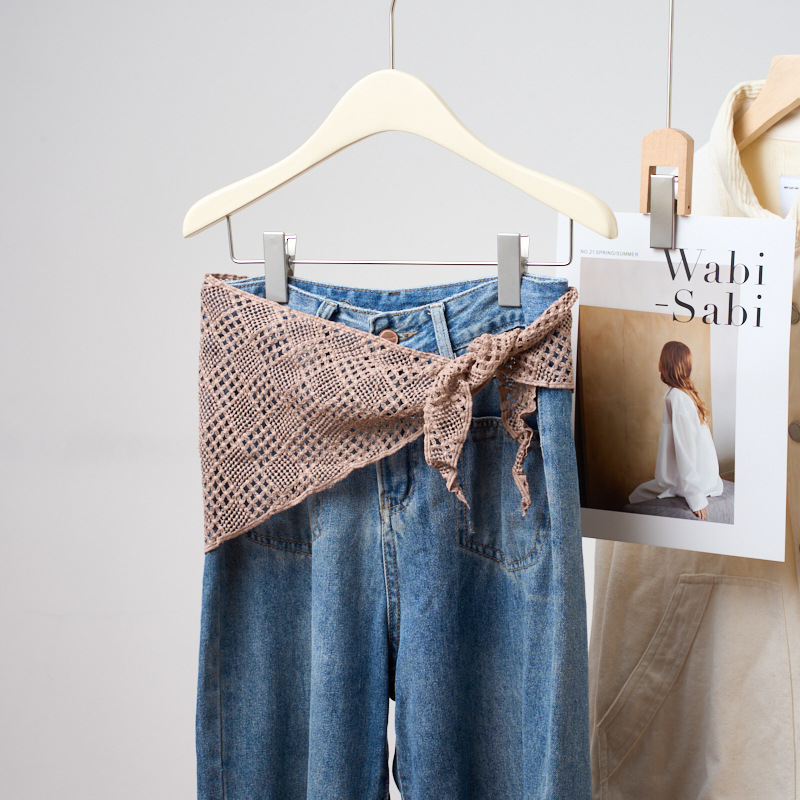 日本品质新款时尚ins腰带腰封装饰腰间叠穿屁帘复古镂空系腰蕾丝