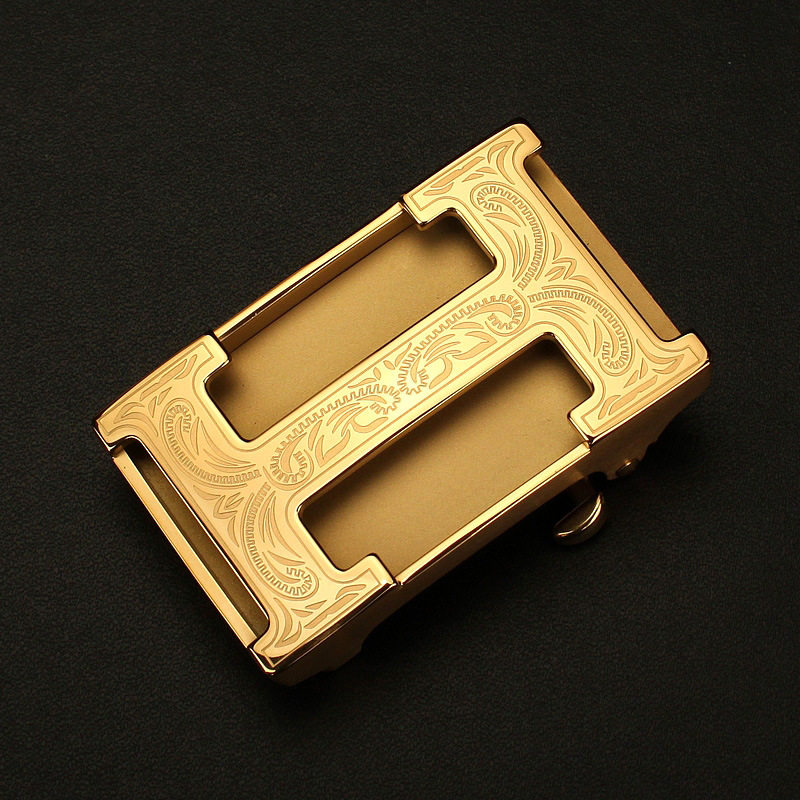 欧洲站CITEX LV轻奢侈h字母款内穿自动扣男皮带扣头裤带腰带配件