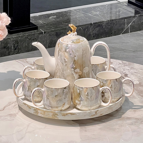 茶具套装2026新款轻奢高档陶瓷水杯茶壶茶杯家用客厅待客结婚礼品