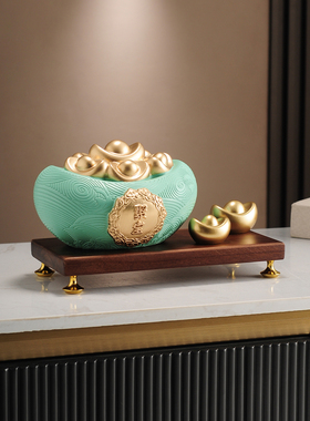 新中式创意元宝存钱罐摆件客厅酒柜储蓄罐装饰品乔迁开业礼品招财