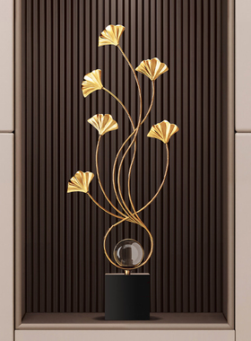 入户玄关壁龛银杏叶摆件客厅电视柜装饰品高级感搬家乔迁新居礼物