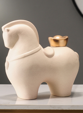 马上有钱摆件新中式客厅电视柜酒柜工艺装饰品办公室开 业乔迁礼