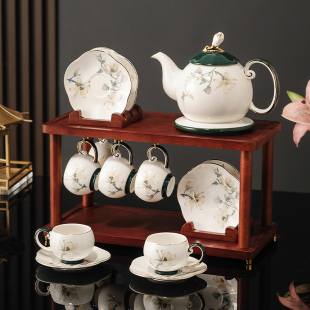 高档水杯碟下午茶茶杯茶壶礼盒装 家用2026新款 陶瓷茶具套装 新中式