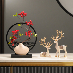 新中式家居客厅屏风中式摆件酒柜电视柜玄关隔断办公室书房装饰品