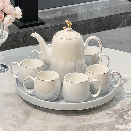 高档陶瓷茶具套装家用客厅水杯杯具乔迁新居新婚茶壶茶杯轻奢水具
