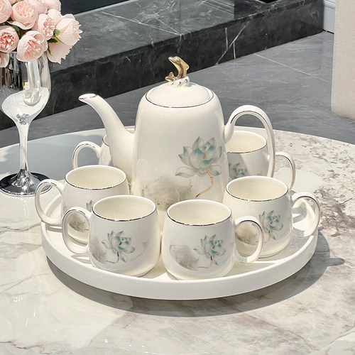 茶具套装轻奢2025新款高档陶瓷水杯茶壶茶杯家用客厅待客结婚礼品