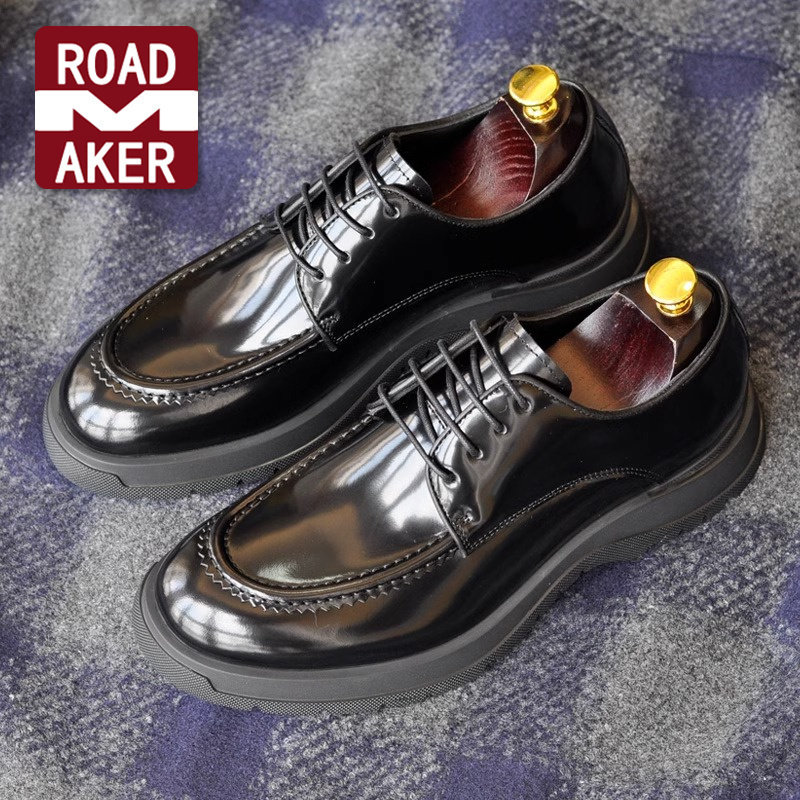 罗德梅科商务正装皮鞋男圆头真皮软底素面德比鞋休闲英伦厚底男鞋,流行男鞋,正装皮鞋,淘宝优惠券,粉丝福利购,淘宝优惠卷