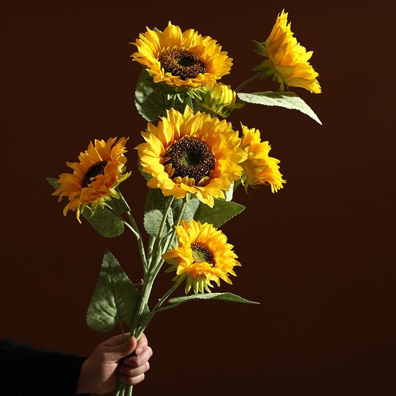 向日葵仿真花束干花假花摆件客厅餐桌装饰花绢花塑料花太阳花摆设