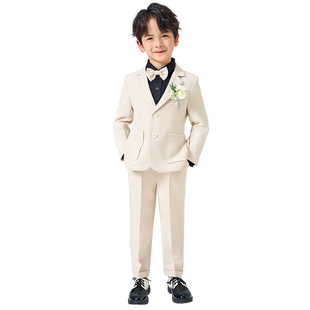 罗蒙儿童西装套装男童花童主持人礼服春秋男孩钢琴演出服走秀西服