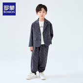 春秋 男孩帅气英伦男童生日礼服演出服韩版 罗蒙儿童休闲小西装 套装