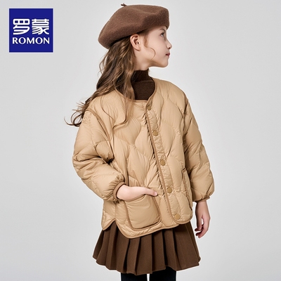 罗蒙女童轻薄羽绒服冬装保暖外套