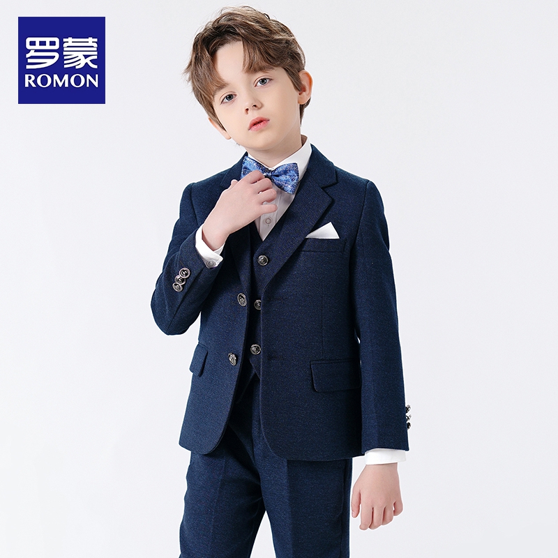 模特钢琴演出主持人儿童西装罗蒙