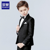 罗蒙儿童西装 男童钢琴演出服中大童西服男孩花童礼服帅气英伦 套装