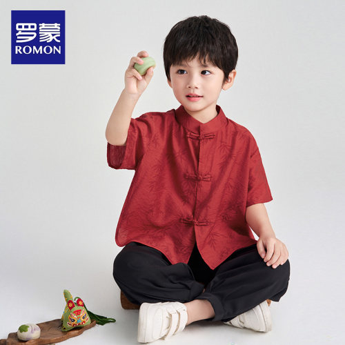 罗蒙男童汉服2025新款中国风唐装
