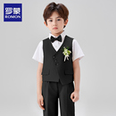 羅蒙兒童西裝 英倫小西服花童小主持人鋼琴演出服 男童禮服夏季 套裝