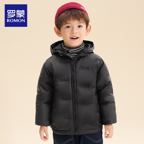 罗蒙儿童轻薄款90白鸭绒羽绒服