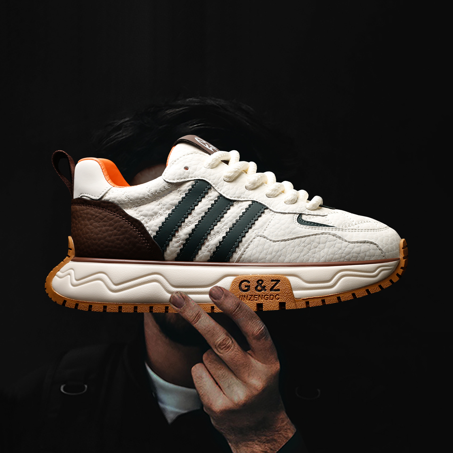 余文乐同款破晓者老爹鞋厚底增高三条杠男鞋阿甘运动鞋男款冬季潮