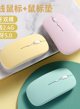 蓝牙无线鼠标可充电式适用于苹果ipad可充电2.4g双模无声静音办公游戏电竞USB台式电脑iOS安卓华为平板鼠标垫
