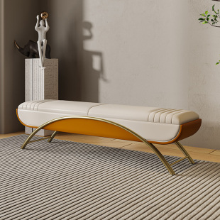 轻奢卧室床尾凳沙发床榻现代简约长条凳衣帽间凳床边凳储物凳 意式