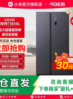 小米米家610L对开门风冷无霜一级智能变频节能大容量家用冰箱530L