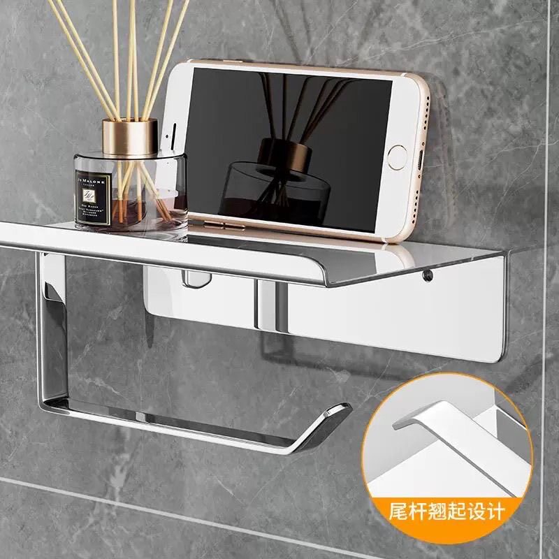 304不锈钢纸巾架免打孔壁挂式纸巾盒酒店工程卫生间纸巾盒卷纸架