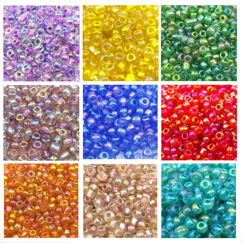 厂家直供450gAB彩色小米珠2mm3mm4mm玻璃米珠串珠十字绣饰品配件