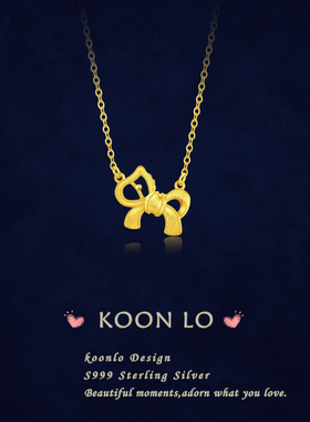 「蝴蝶结小马」S999纯银项链手作