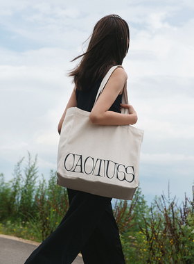 CAC印花大号购物袋帆布袋大容量经典款包包托特包