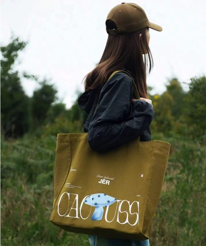 CAC印花大号购物袋帆布袋云南野生菌印花大容量帆布包