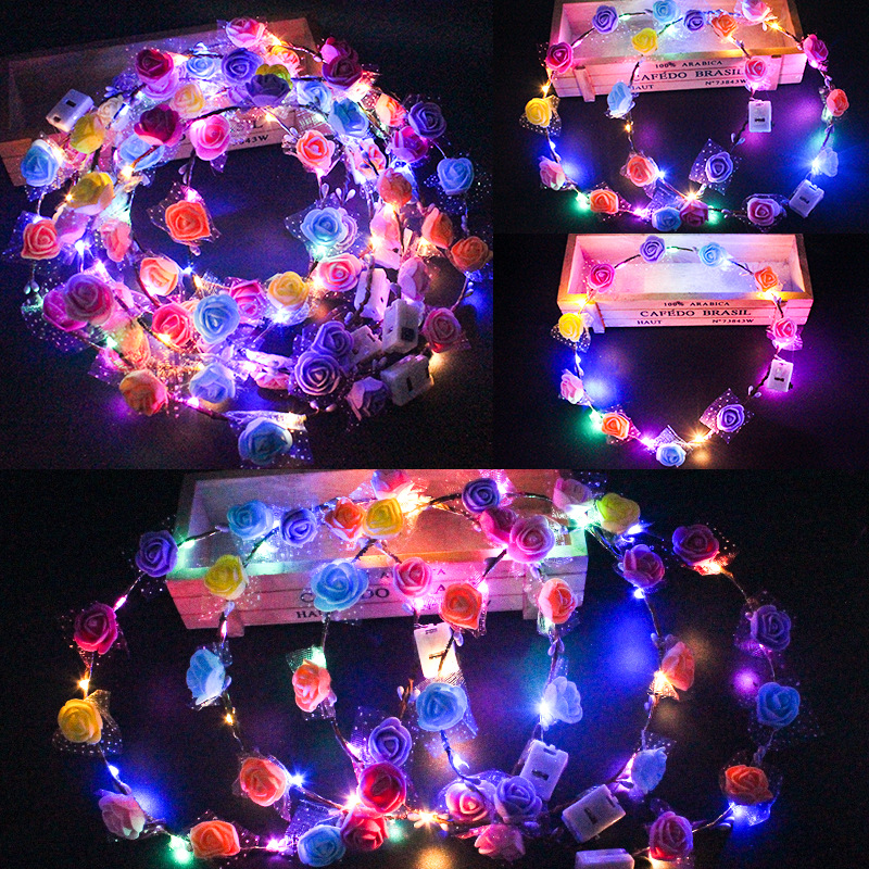 Best seller Korean Edition Spinning foam luminescence Garland girl fashion Head hoop Hair hoop Big flower Wedding celebration bride Headdressin the Toy/Childs/Puzzle/Building block/Model , Electronic/Light/Aerated/Tricky Toy , Glow Toys  category - from Buy2taobao.com to provide professional Taobao agent buy service